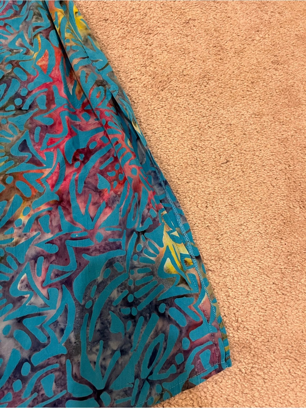 Bali Batiks Hand Painted Resort Wear Lace-Up Smocked Maxi Dress - Picture 3 of 11